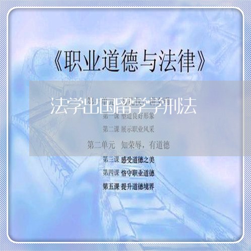 法学出国留学学刑法