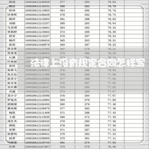 法律上没有规定合同怎样写/2023060526250