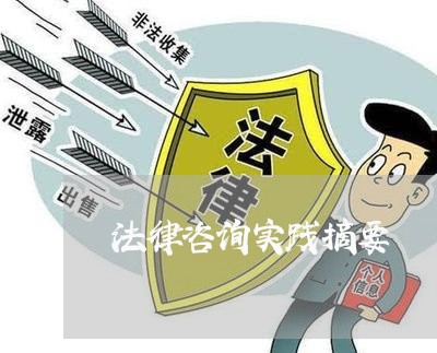 法律咨询实践摘要