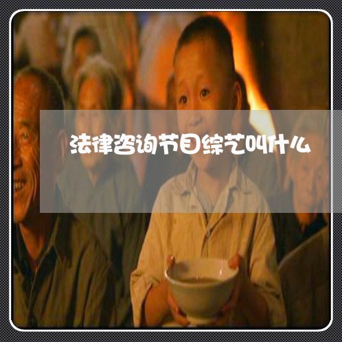 法律咨询节目综艺叫什么 法律咨询节目综艺叫什么