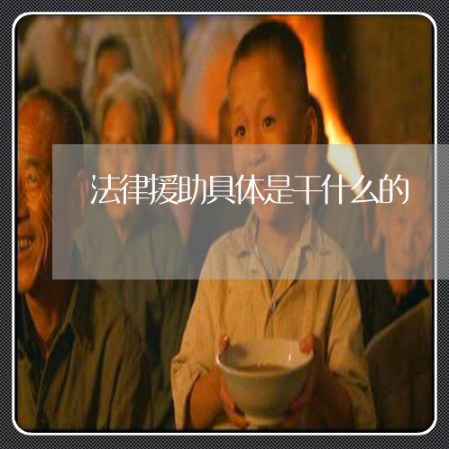 法律援助具体是干什么的