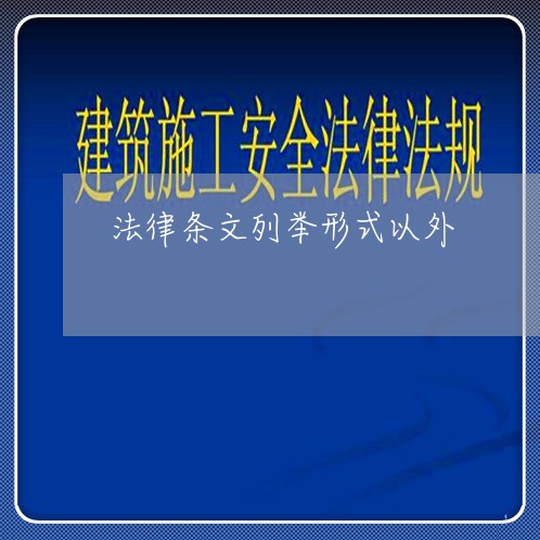 法律条文列举形式以外 法律条文列举形式以外