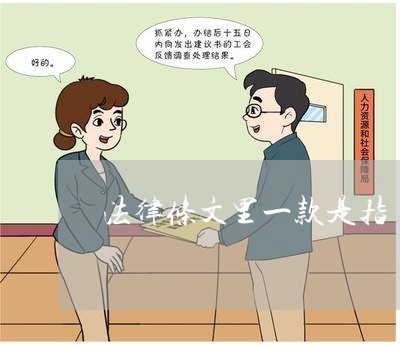 法律条文里一款是指 法律条文里一款是指