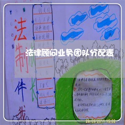 法律顾问业务团队分配表/2023061899808 法律顾问业务团队分配表/2023061899808