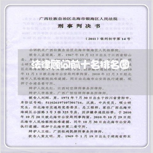 法律顾问前十名排名图 法律顾问前十名排名图