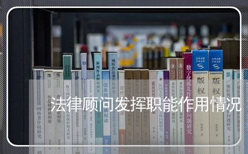 法律顾问发挥职能作用情况 法律顾问发挥职能作用情况