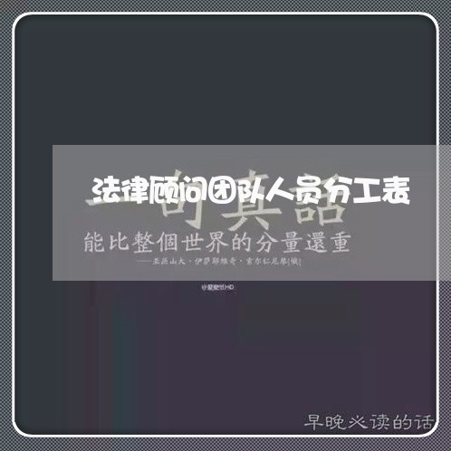法律顾问团队人员分工表/2023061963603 法律顾问团队人员分工表/2023061963603
