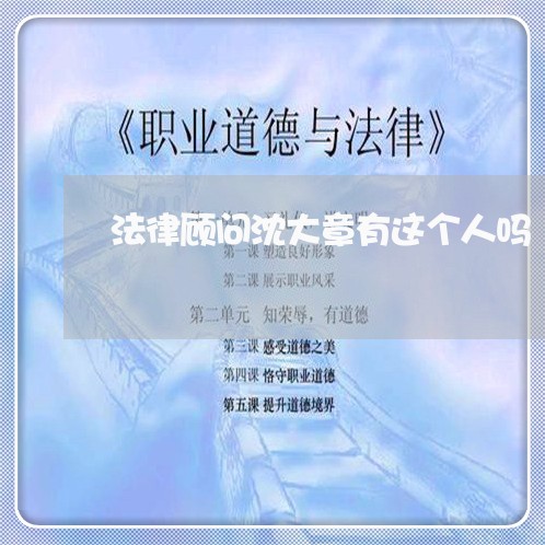 法律顾问沈大章有这个人吗