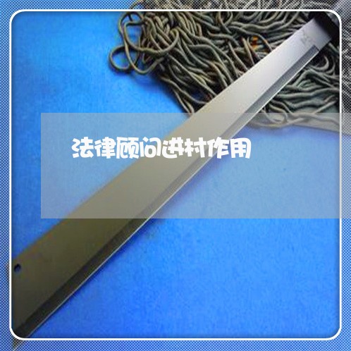 法律顾问进村作用 法律顾问进村作用
