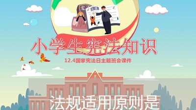 法规适用原则是