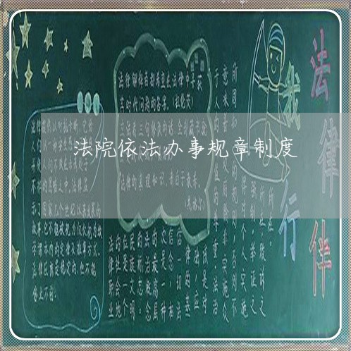 法院依法办事规章制度