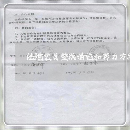法院党员整改措施和努力方向 法院党员整改措施和努力方向