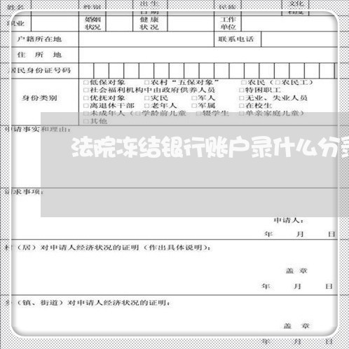 法院冻结银行账户录什么分录