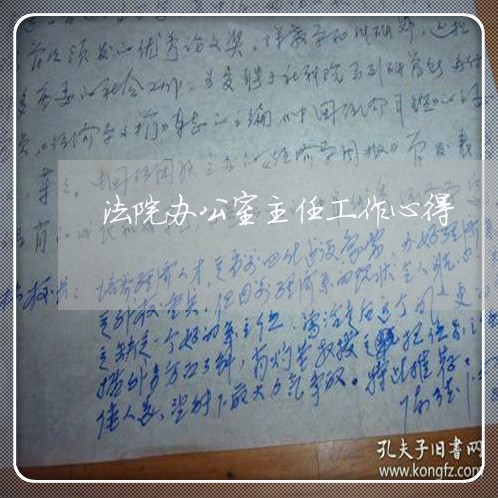 法院办公室主任工作心得 法院办公室主任工作心得
