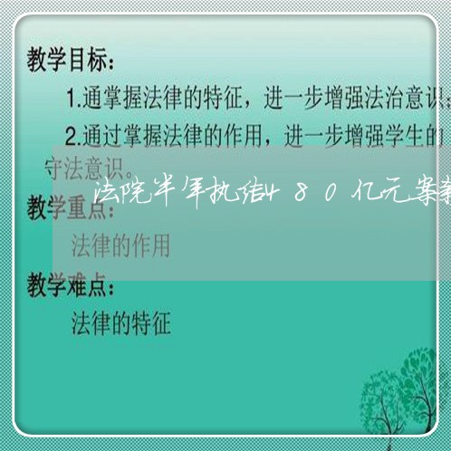 法院半年执结480亿元案款