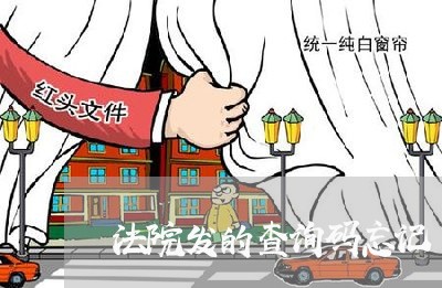 法院发的查询码忘记了怎么办 法院发的查询码忘记了怎么办