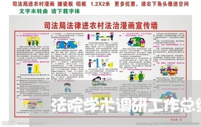 法院学术调研工作总结