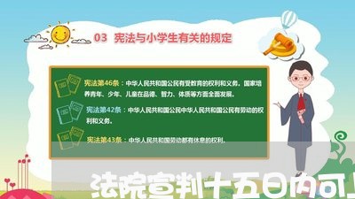 法院宣判十五日内可上诉