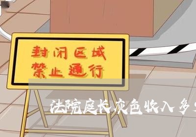 法院庭长灰色收入多少