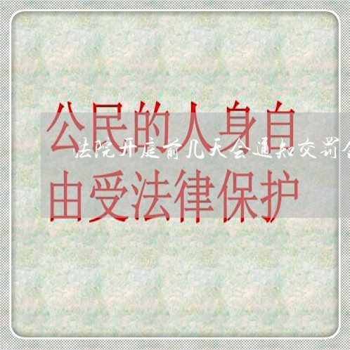 法院开庭前几天会通知交罚金 法院开庭前几天会通知交罚金