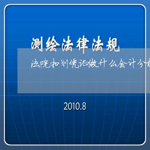 法院扣划凭证做什么会计分录 法院扣划凭证做什么会计分录
