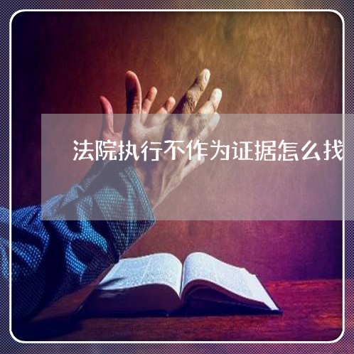 法院执行不作为证据怎么找