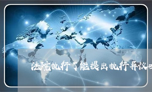 法院执行了能提出执行异议吗