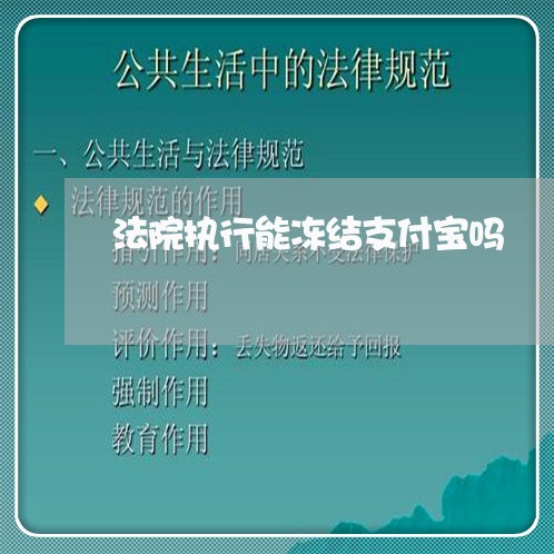 法院执行能冻结支付宝吗