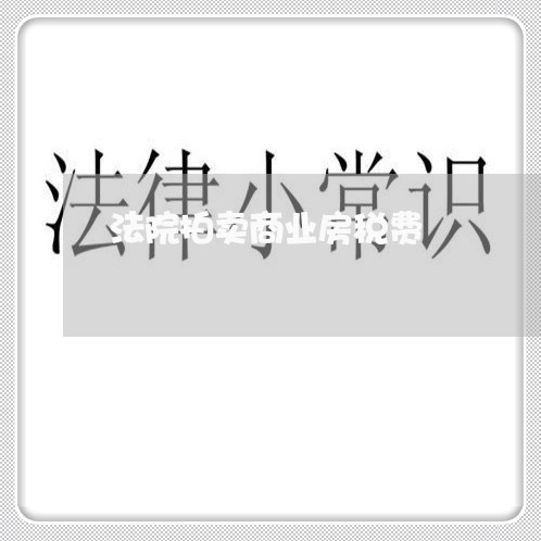 法院拍卖商业房税费 法院拍卖商业房税费