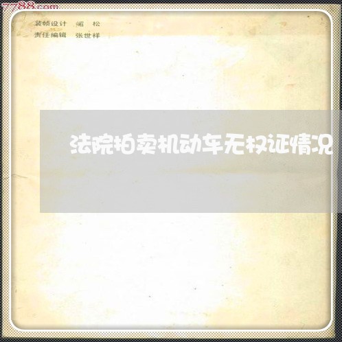 法院拍卖机动车无权证情况 法院拍卖机动车无权证情况