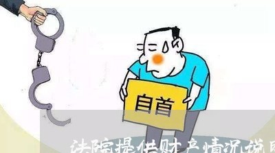 法院提供财产情况说明 法院提供财产情况说明