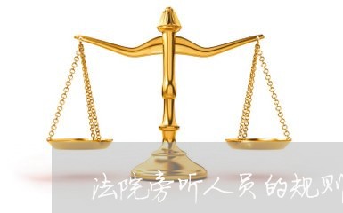 法院旁听人员的规则