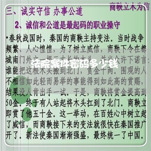 法院案件密码多少钱