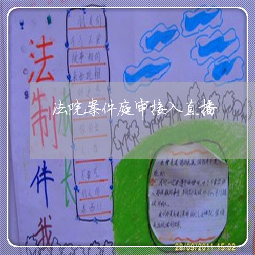 法院案件庭审接入直播 法院案件庭审接入直播