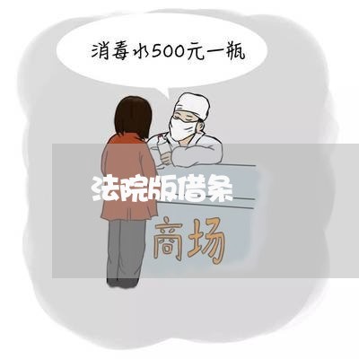 法院版借条 法院版借条