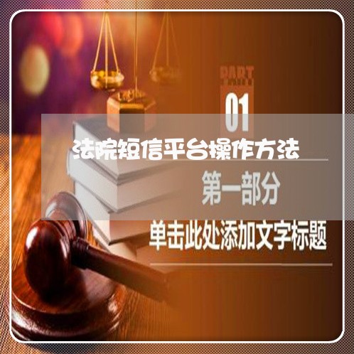 法院短信平台操作方法