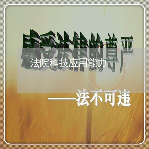 法院科技应用能力