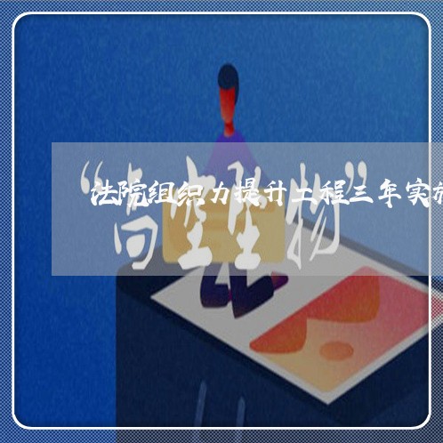 法院组织力提升工程三年实施方案