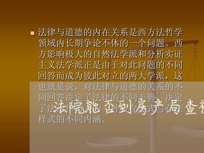 法院能否到房产局查被执行人房产