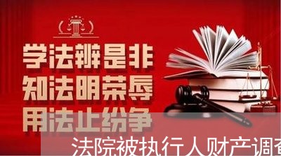 法院被执行人财产调查表 法院被执行人财产调查表