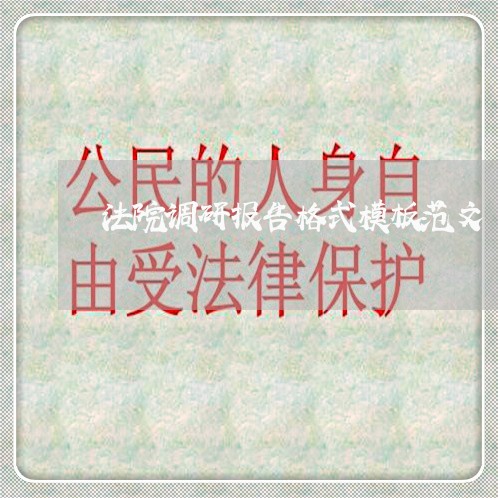 法院调研报告格式模板范文 法院调研报告格式模板范文