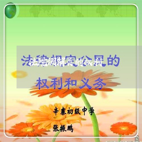 法院调解员的权利 法院调解员的权利