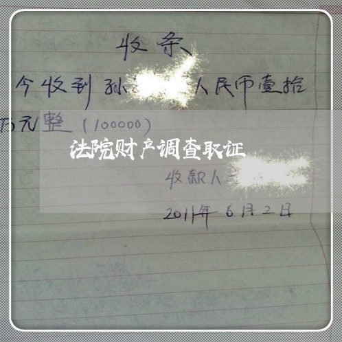 法院财产调查取证 法院财产调查取证