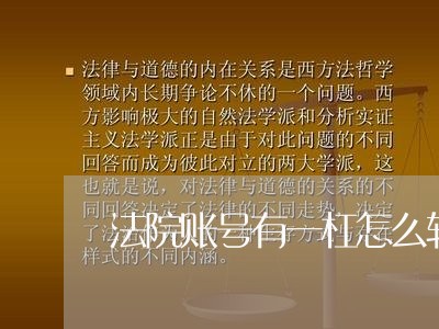 法院账号有一杠怎么转