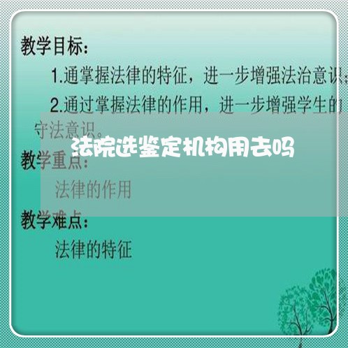 法院选鉴定机构用去吗