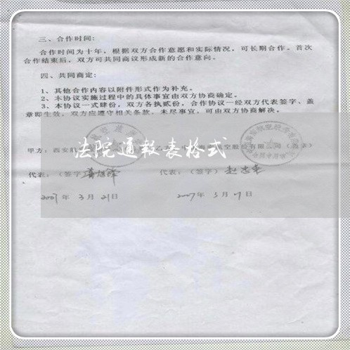 法院通报表格式