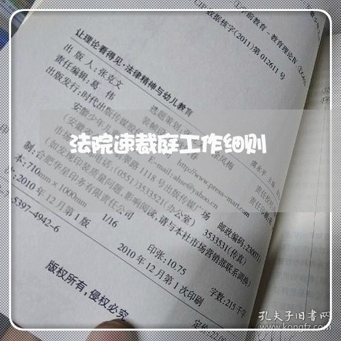 法院速裁庭工作细则