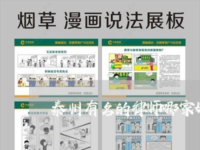 泰州有名的律师哪家好点