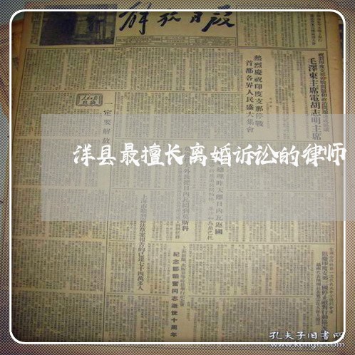 洋县最擅长离婚诉讼的律师