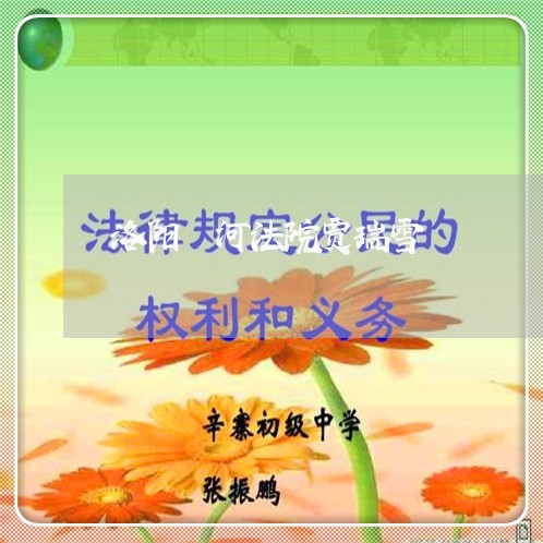 洛阳瀍河法院贾瑞雪